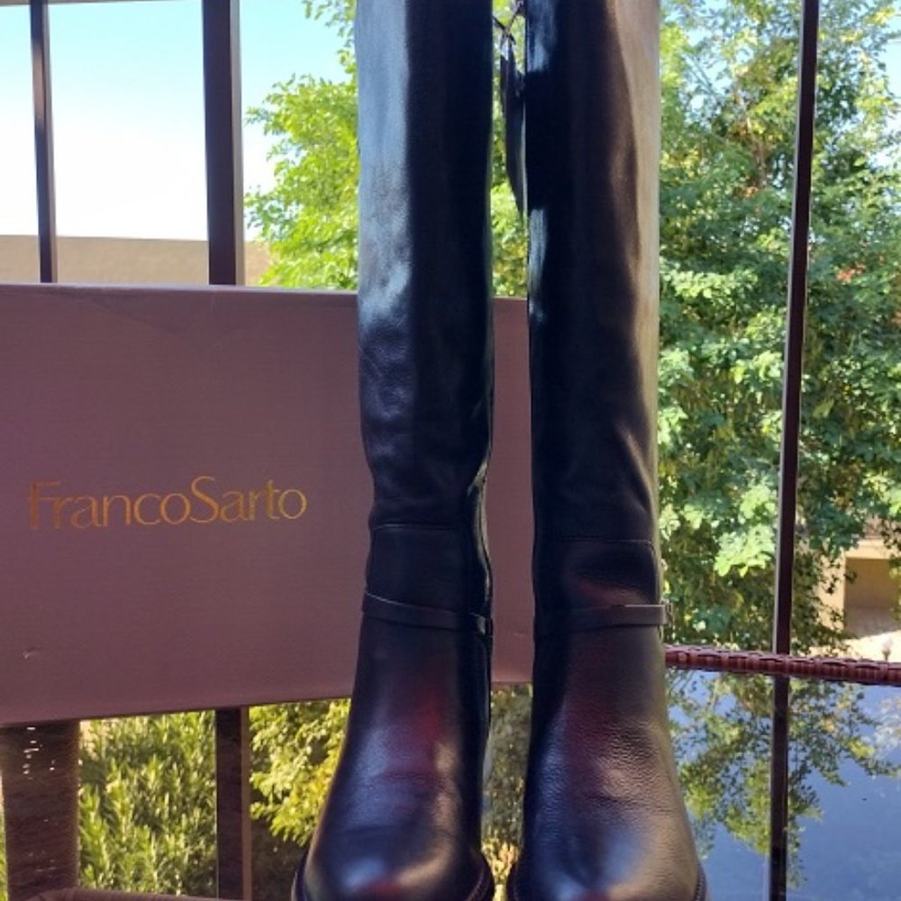 #318 Franco Sarto Haylie WC High Shaft Boots Black 7.5M - Picture 2 of 6